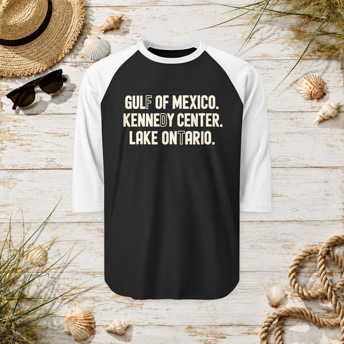 Gulf of Mexico, Kennedy Center, Lake Ontario Raglan Shirt