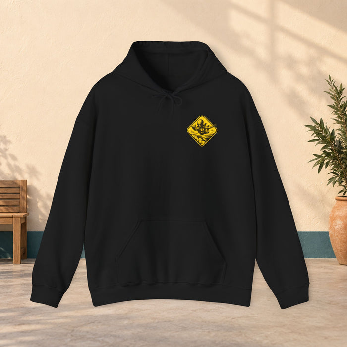 Yellow alien Graphic Hooded Sweatshirt