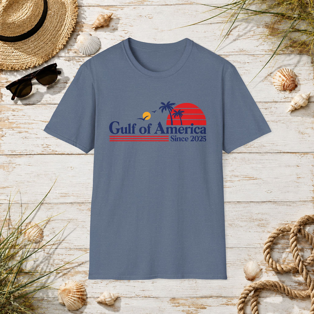 Gulf of America Retro Sunset T-Shirt — Since 2025 Beach Tee