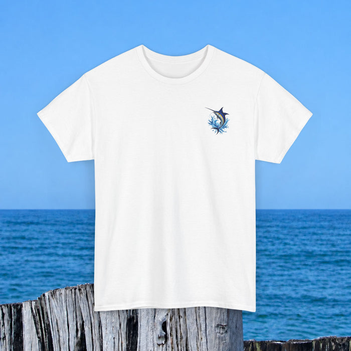 Marlin Splash Tee — Blue Swordfish Graphic T-Shirt