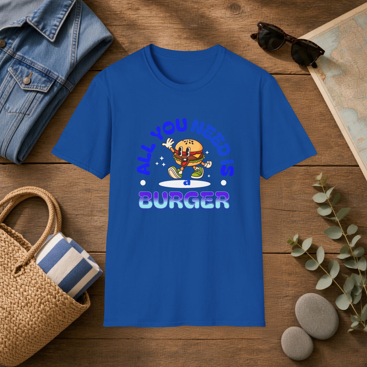 Burger Graphic T‑Shirt — "All You Need Is Burger" Funny Retro Tee