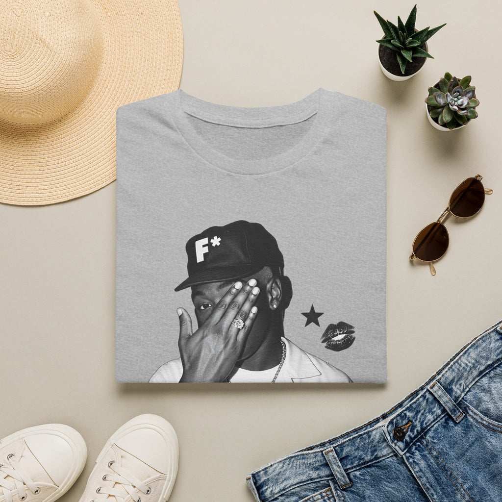 Graphic T-Shirt “F*” Cap Portrait — Moody Black Streetwear Tee