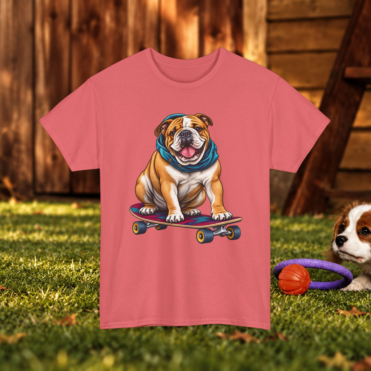 Bulldog Skateboard T-Shirt – Cute Skateboarding Dog Graphic Tee