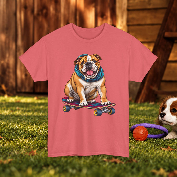 Bulldog Skateboard T-Shirt – Cute Skateboarding Dog Graphic Tee