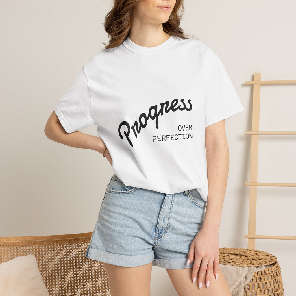 Coastal Harmony T-Shirt — "Progress Over Perfection" Surf Graphic Tee