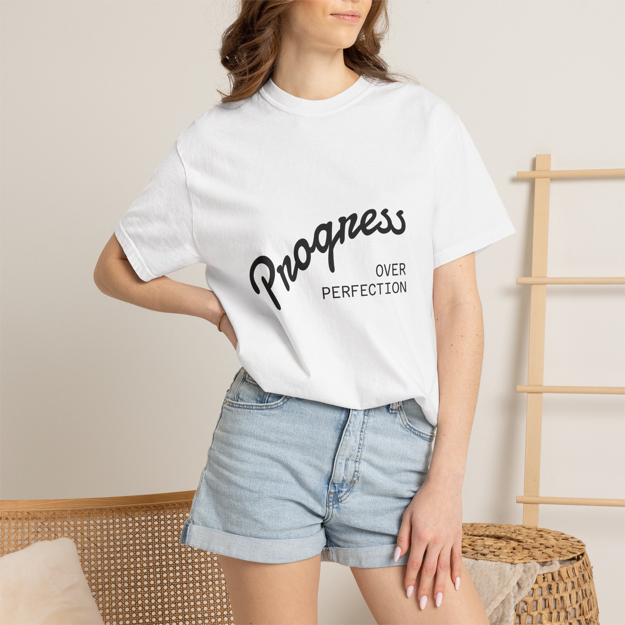 Coastal Harmony T-Shirt — "Progress Over Perfection" Surf Graphic Tee