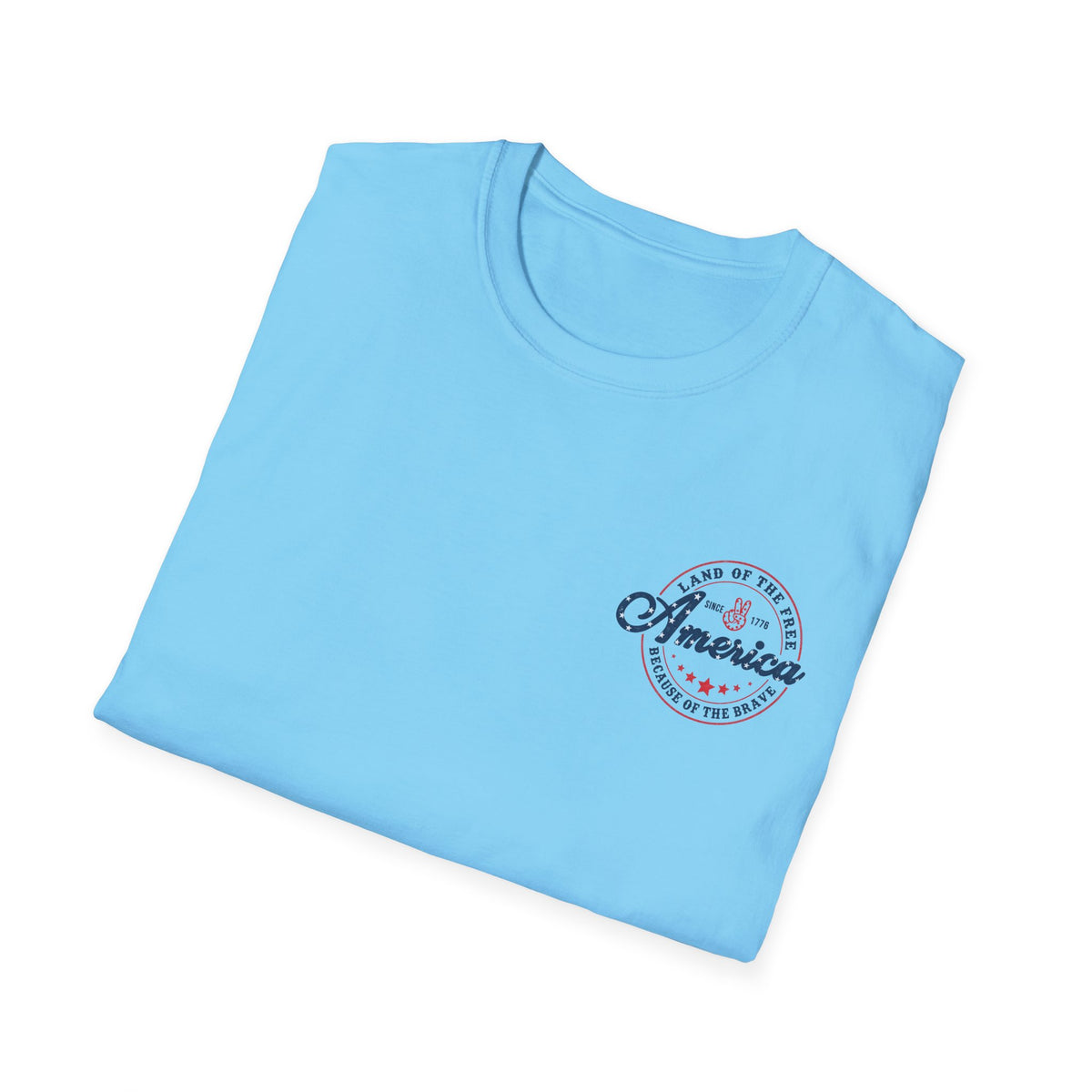 America Vintage Badge T-Shirt — "Land of the Free, Because of the Brave"