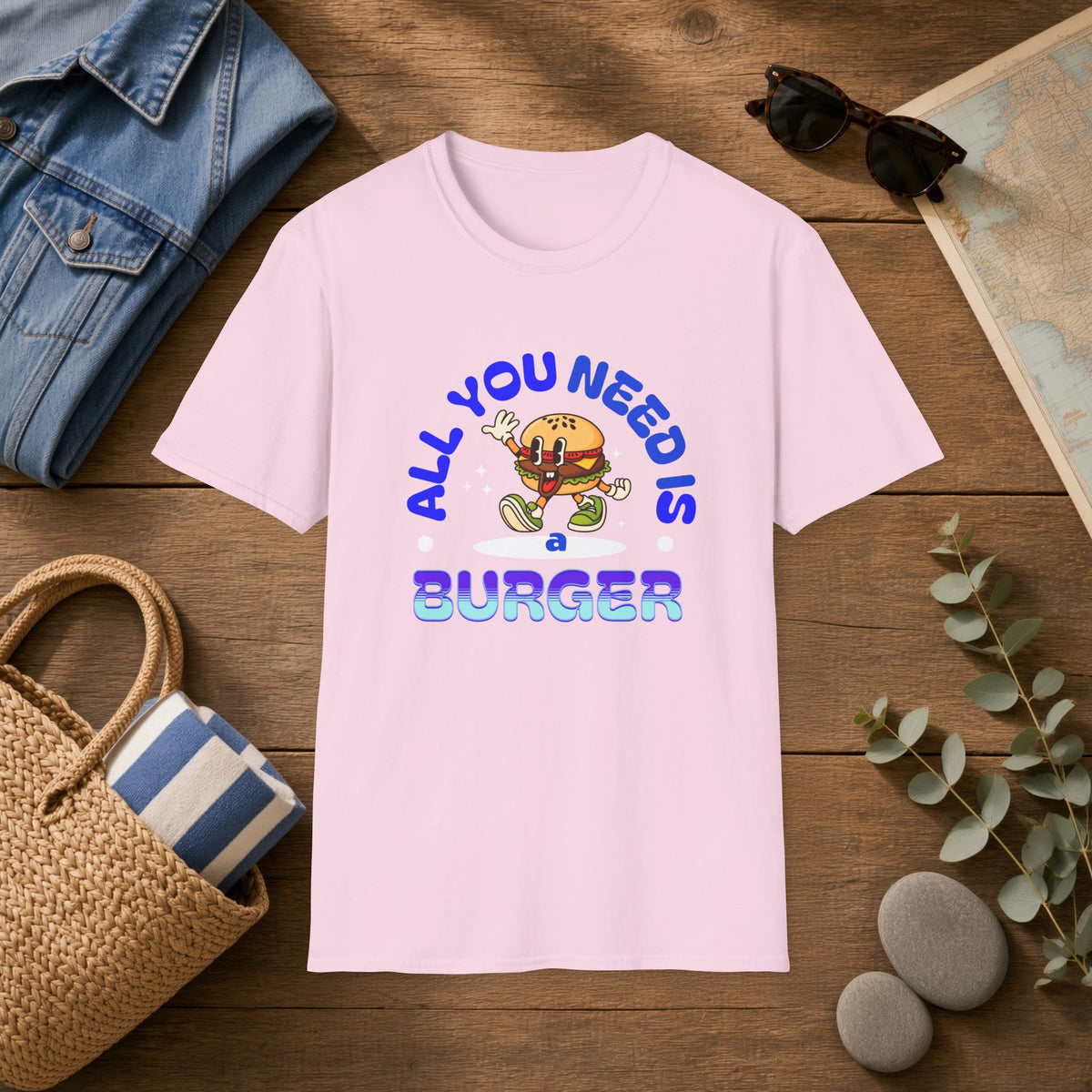 Burger Graphic T‑Shirt — "All You Need Is Burger" Funny Retro Tee