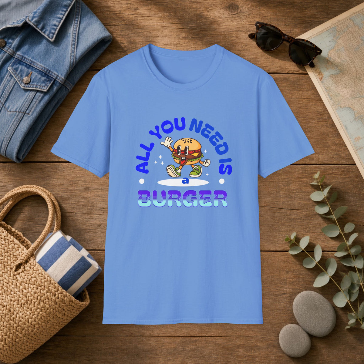 Burger Graphic T‑Shirt — "All You Need Is Burger" Funny Retro Tee