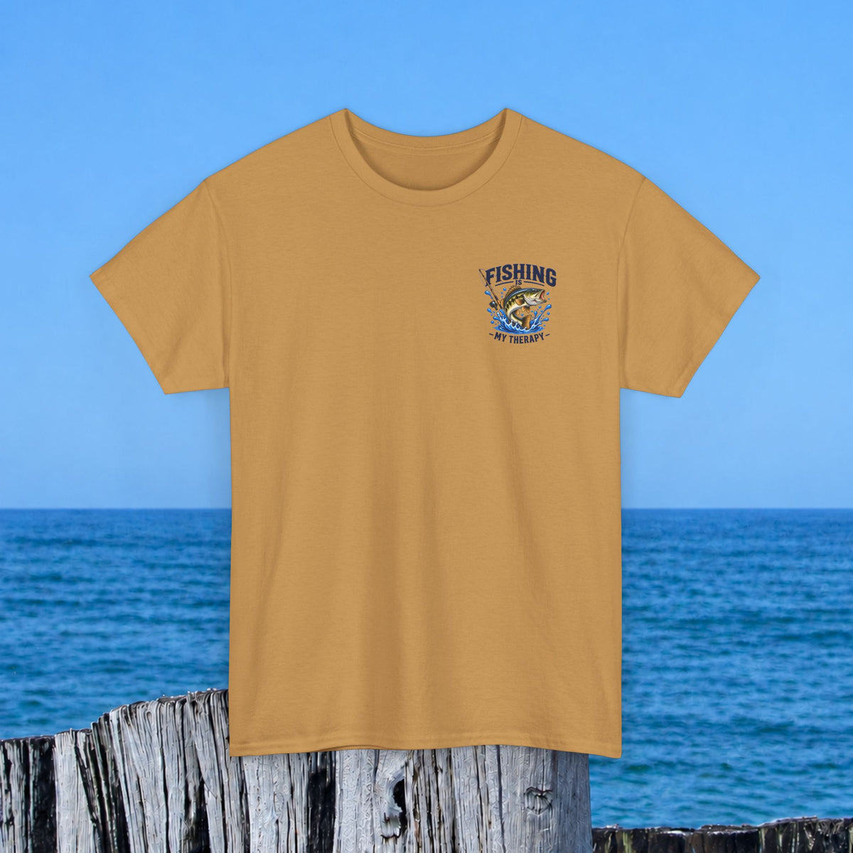 Fishing Tee — "Fishing Is My Therapy" Graphic T-Shirt