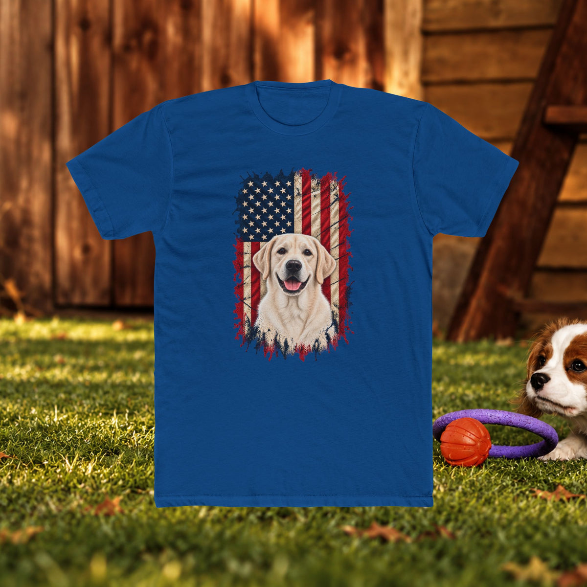 American Flag Labrador T-Shirt — Patriotic Dog Lover Tee