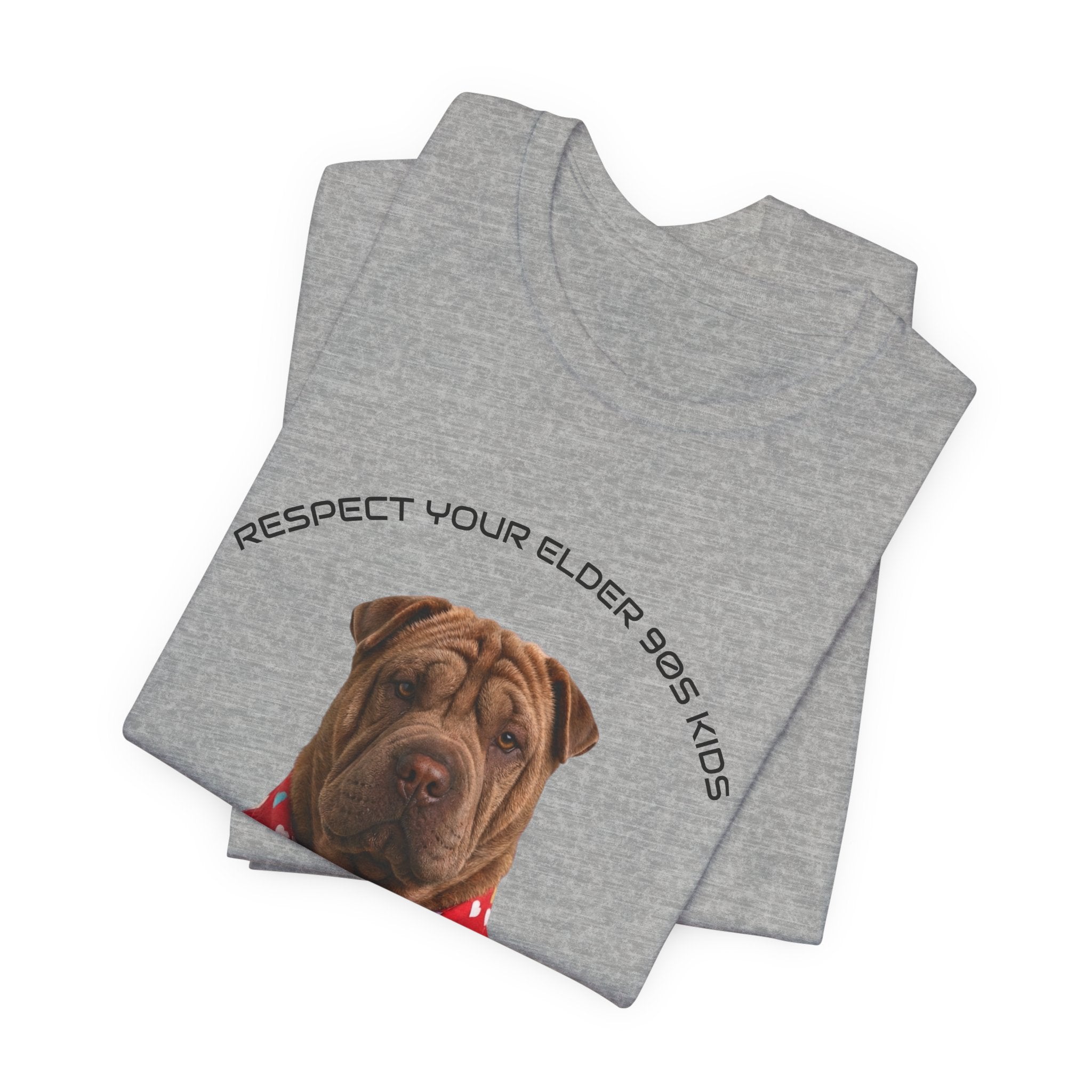 Respect Your Elder Dog Tee — Cute Shar Pei in Heart Pajamas Graphic T‑Shirt