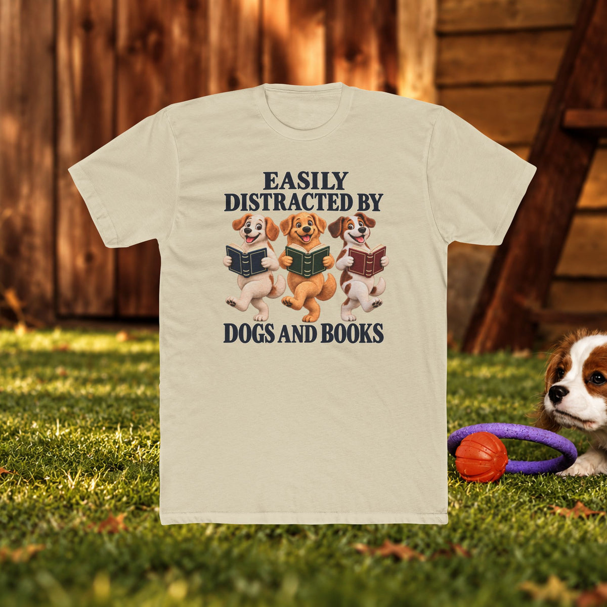 Easily Distracted by Dogs and Books T‑Shirt