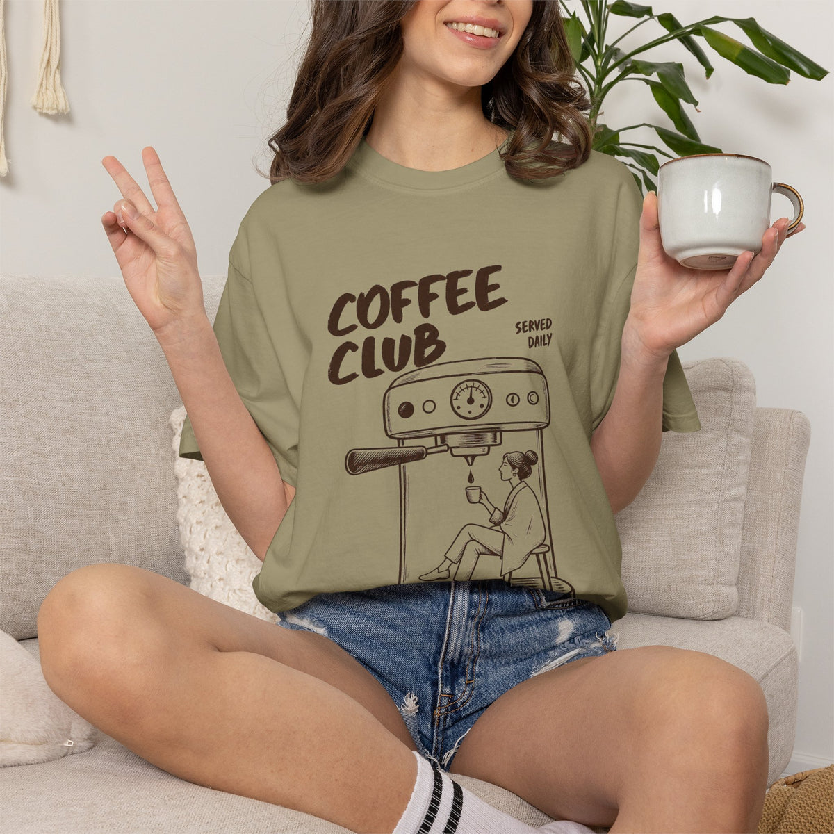 Coffee Club T-Shirt — 'Every Morning' Espresso Machine Graphic Tee