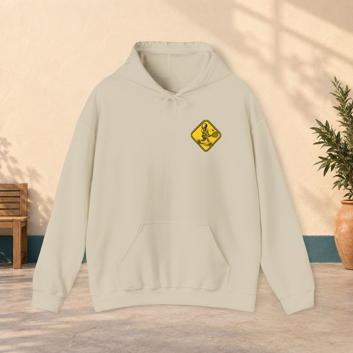 Tennis Player Warning Sign Hoodie
