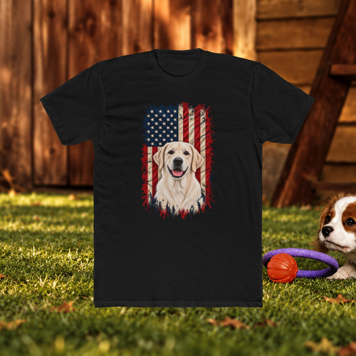 American Flag Labrador T-Shirt — Patriotic Dog Lover Tee