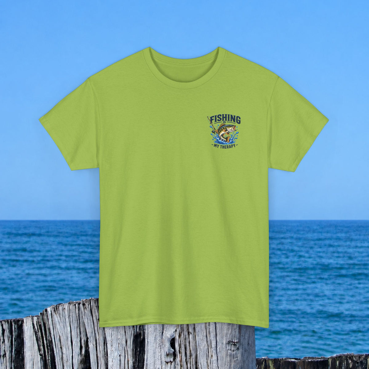 Fishing Tee — "Fishing Is My Therapy" Graphic T-Shirt