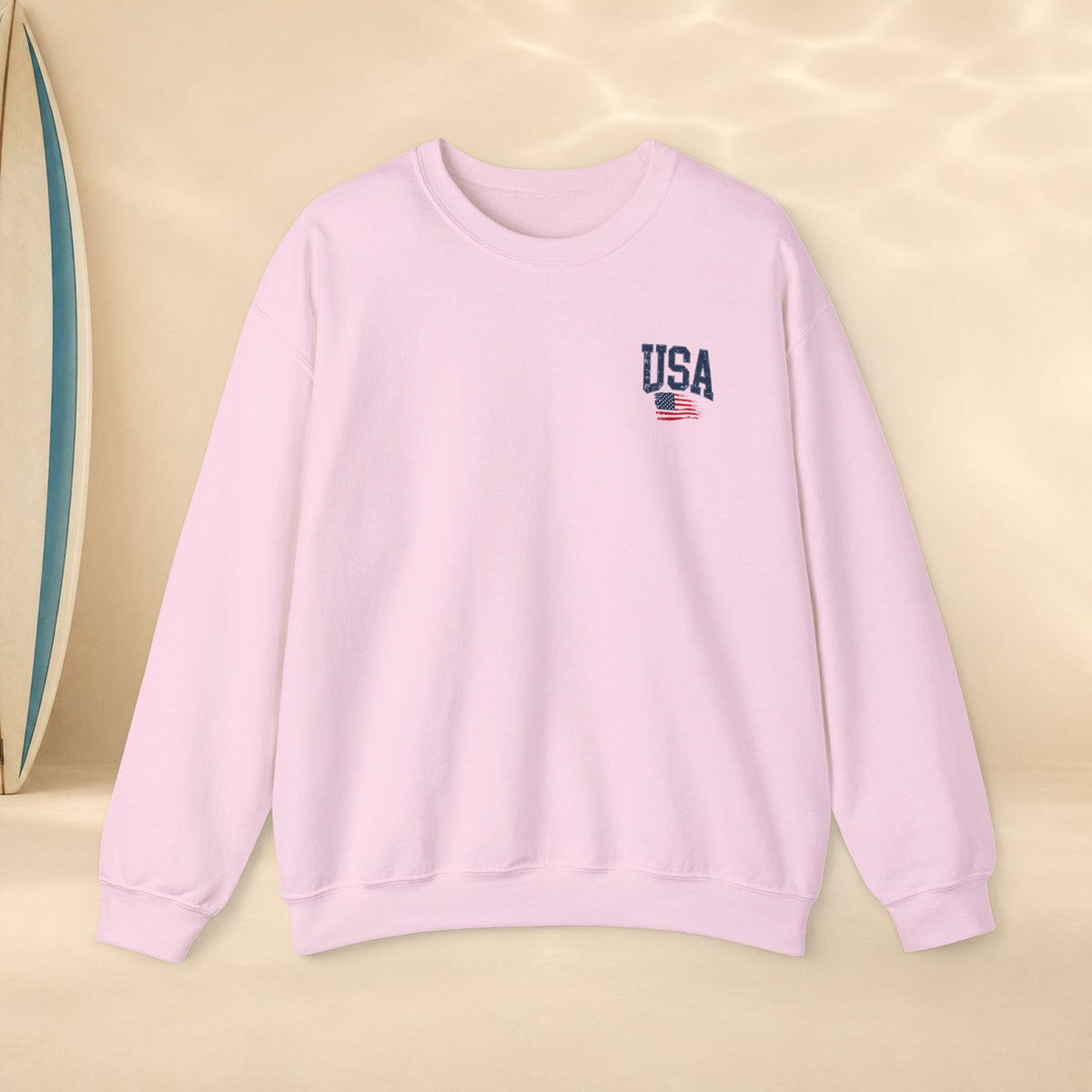 Crewneck Sweatshirt — “It’s Never Luck, It’s Always God” USA Patriotic Christian Crew