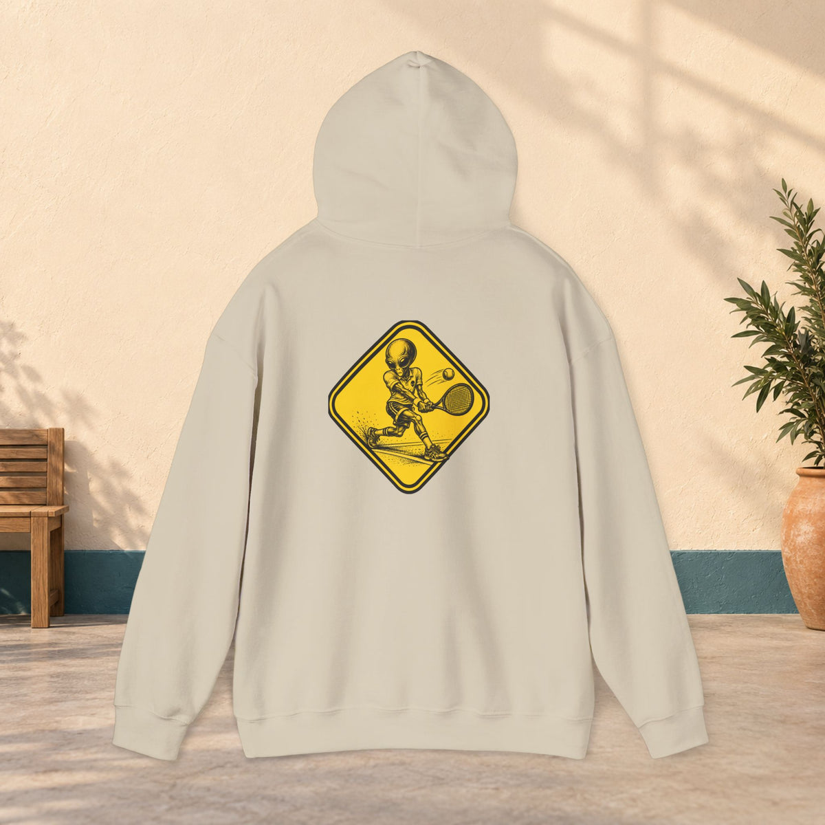 Tennis Player Warning Sign Hoodie