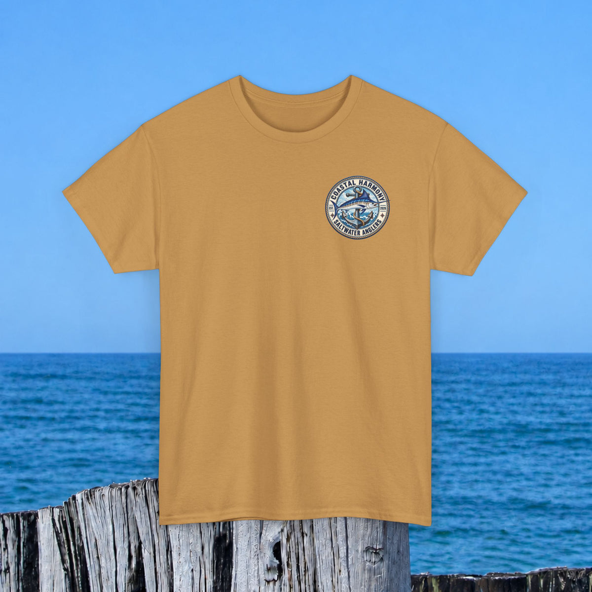 Fishing Tee — "Coastal Harmony" Saltwater Anglers Short-Sleeve Shirt