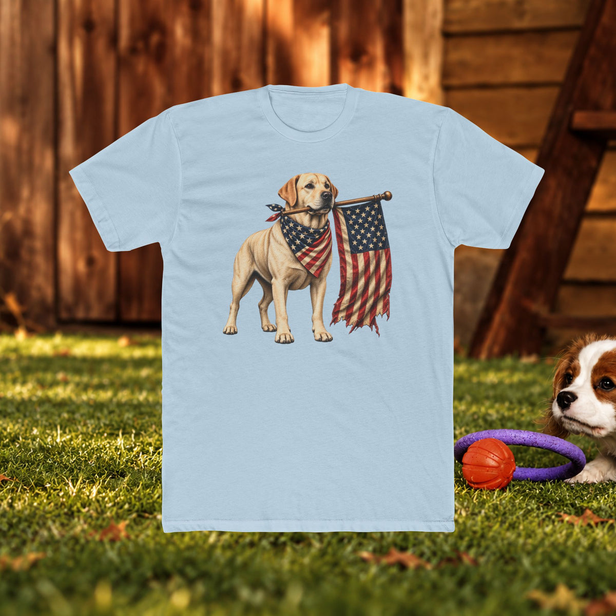 American Flag Labrador T-Shirt — Patriotic Dog Tee