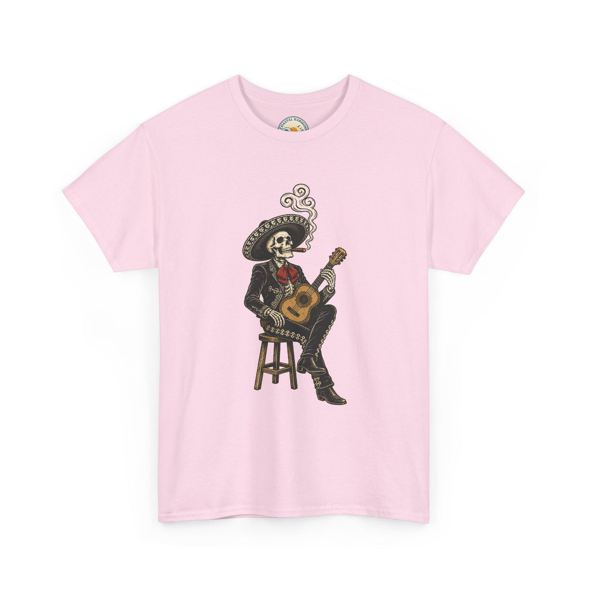 Day of the Dead Mariachi Guitar Tee — Skeleton Musician T-Shirt