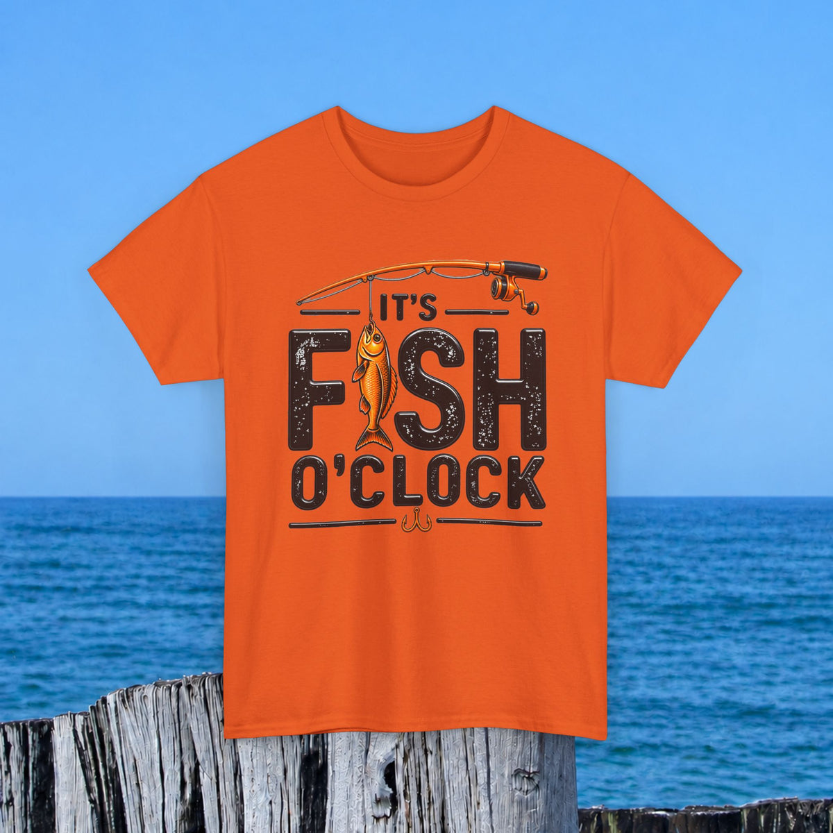 Fishing T‑Shirt — "It's Fish O'Clock" Graphic Tee for Anglers