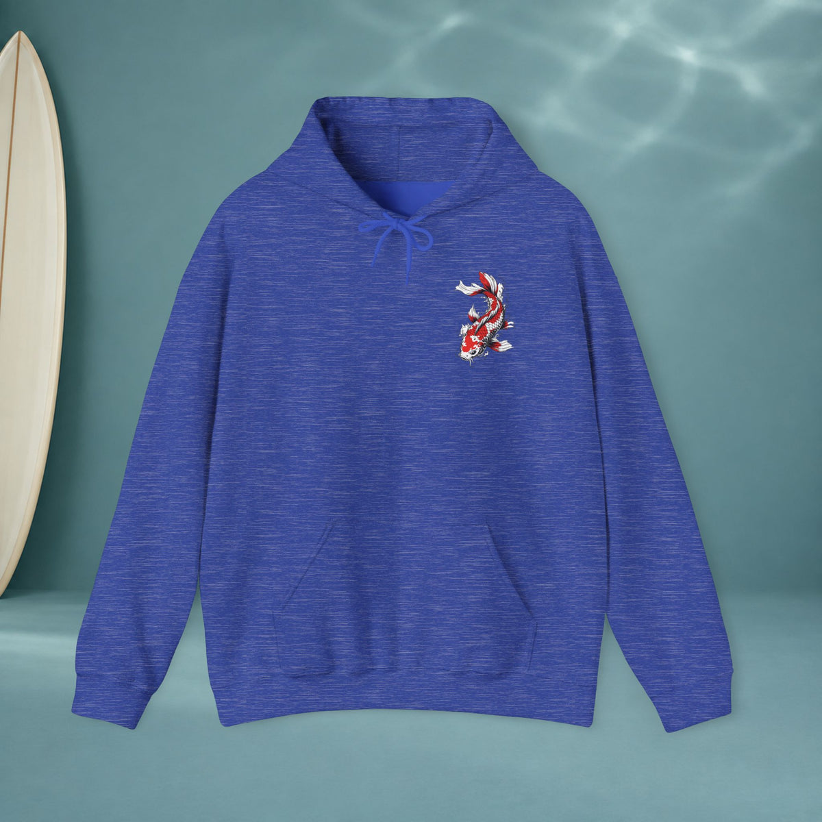 Bonsai & Koi Hoodie — Japanese Red Sun Graphic Hooded Sweatshirt