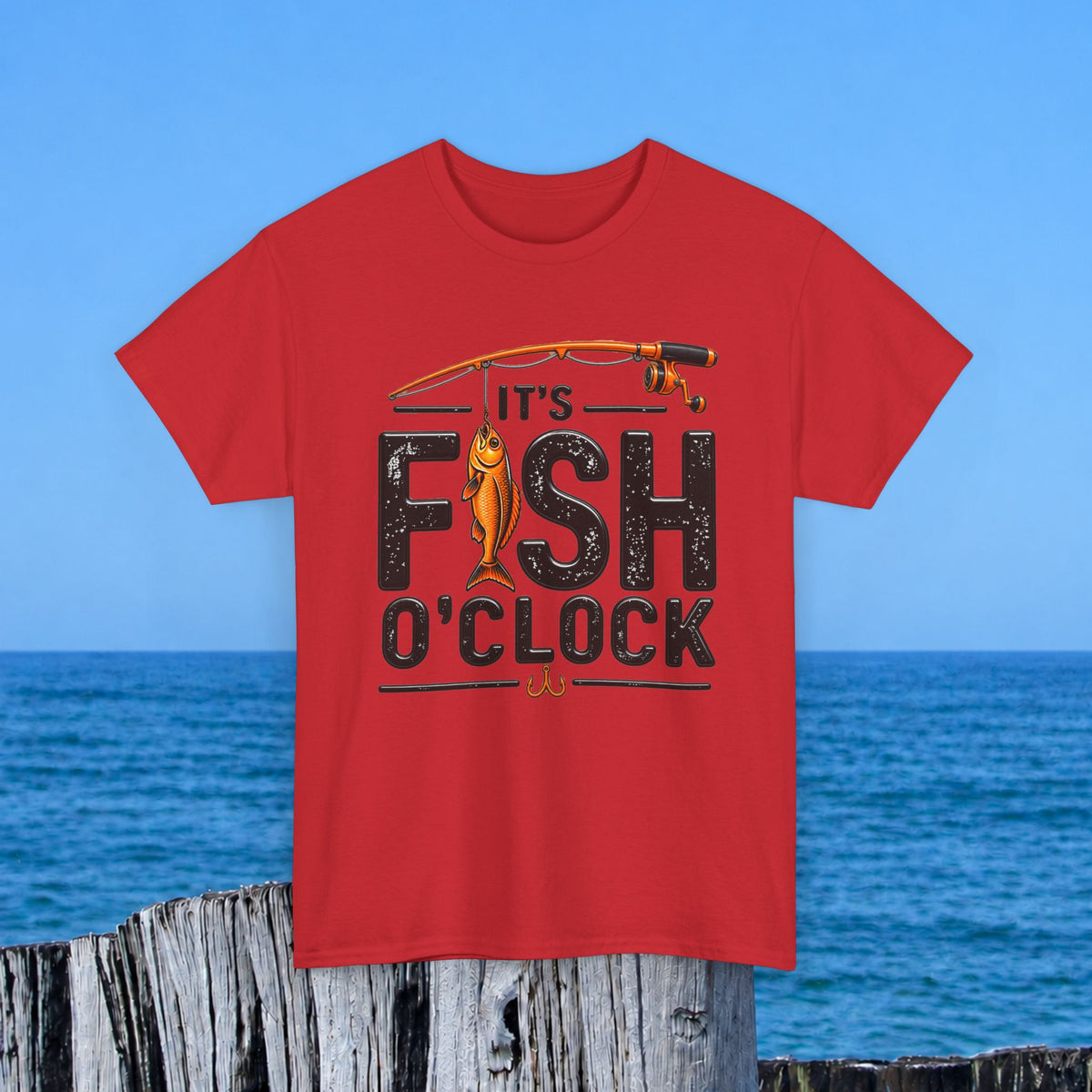 Fishing T‑Shirt — "It's Fish O'Clock" Graphic Tee for Anglers