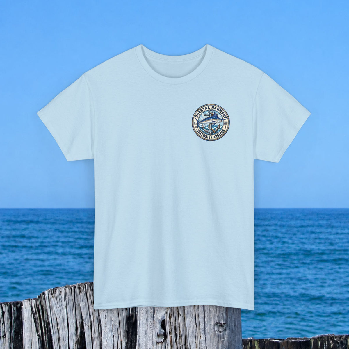 Fishing Tee — "Coastal Harmony" Saltwater Anglers Short-Sleeve Shirt