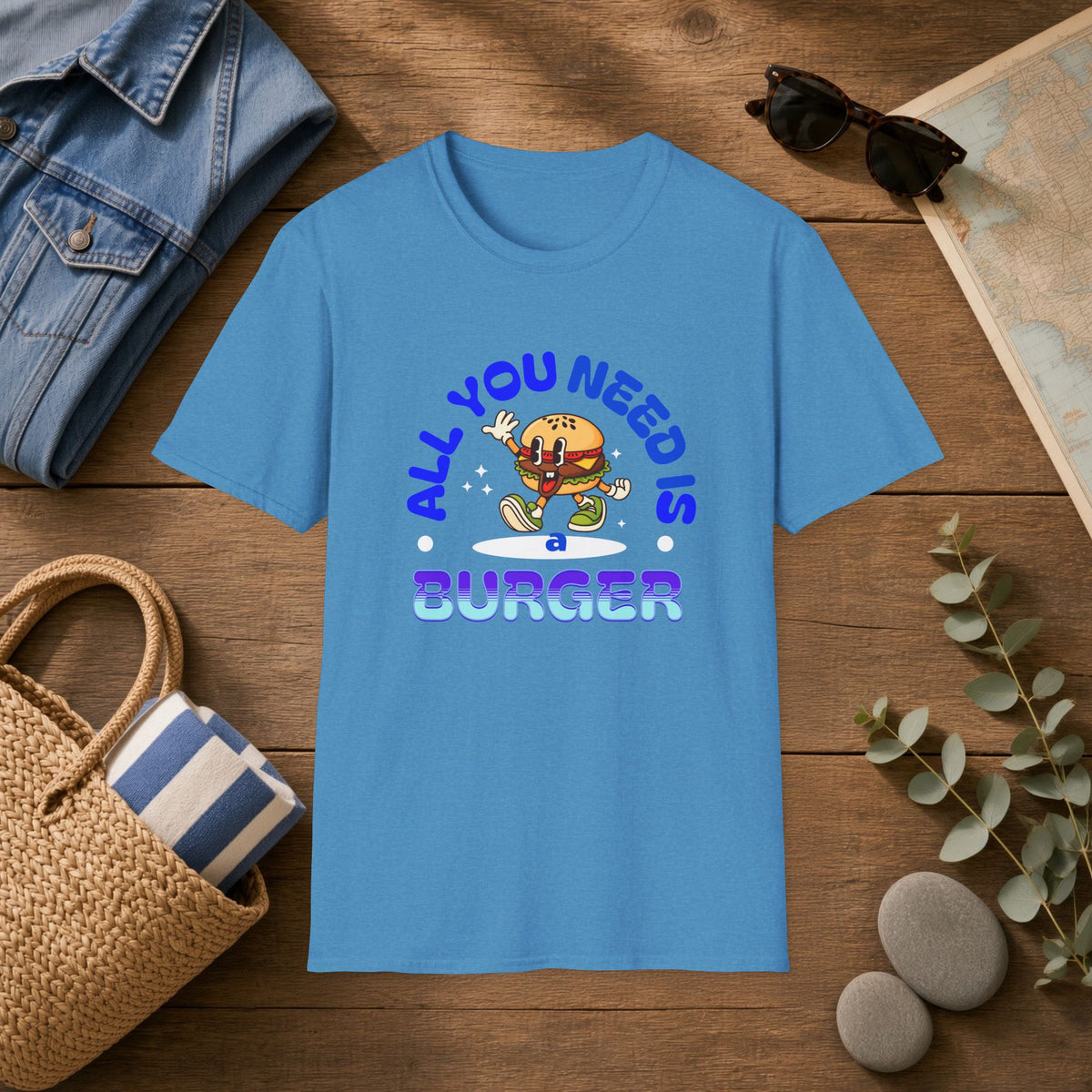 Burger Graphic T‑Shirt — "All You Need Is Burger" Funny Retro Tee