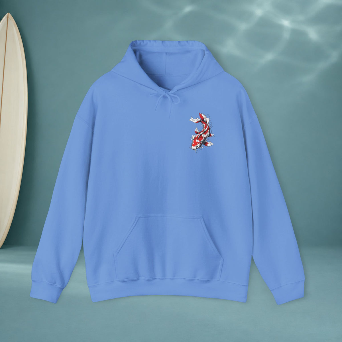 Bonsai & Koi Hoodie — Japanese Red Sun Graphic Hooded Sweatshirt