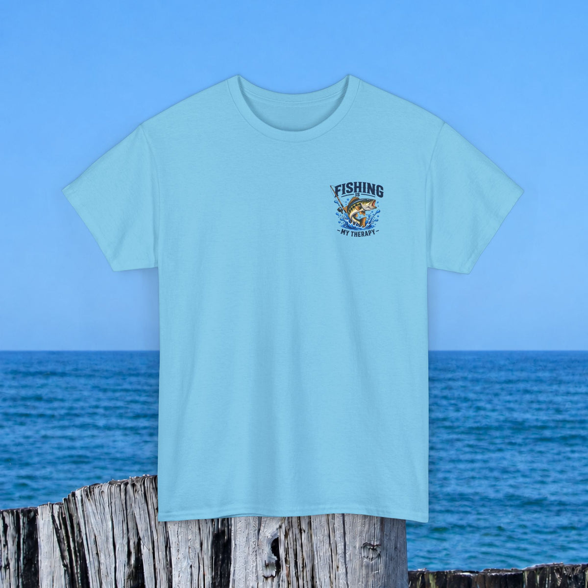 Fishing Tee — "Fishing Is My Therapy" Graphic T-Shirt