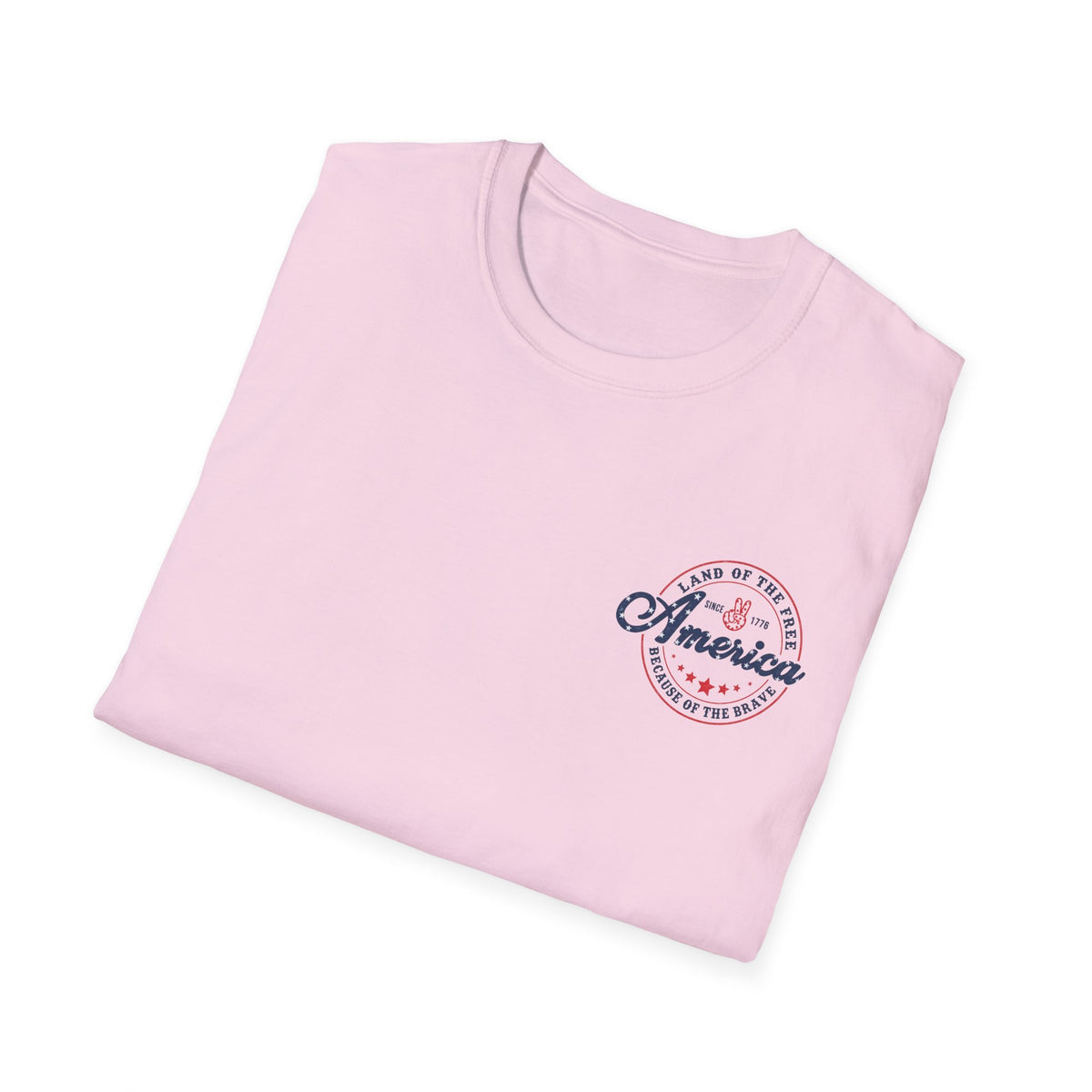 America Vintage Badge T-Shirt — "Land of the Free, Because of the Brave"