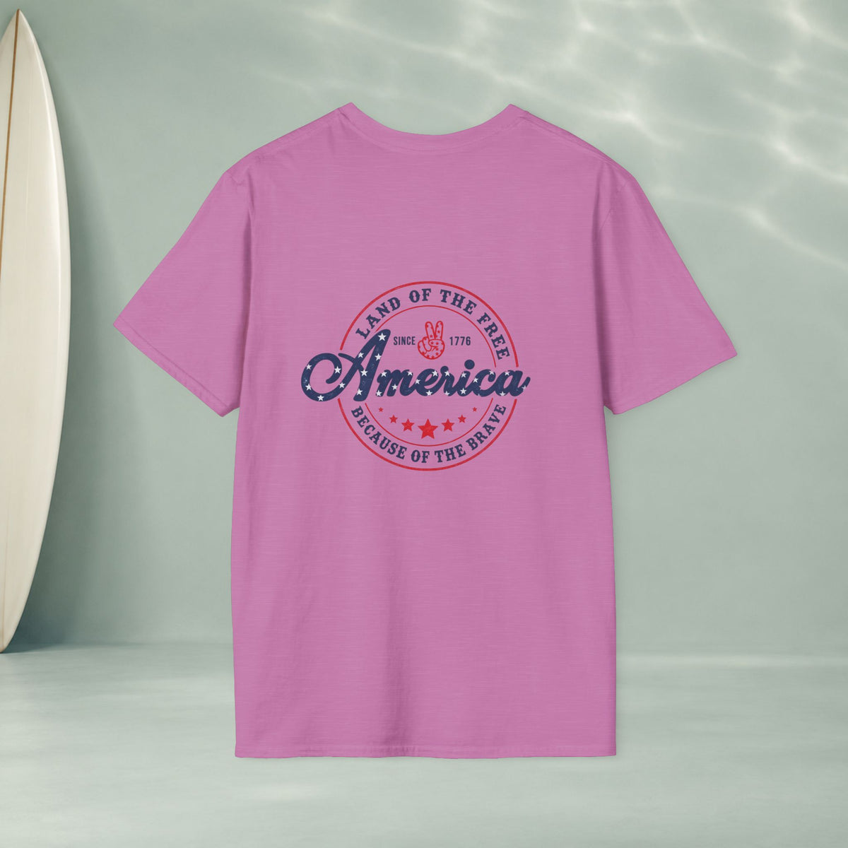 America Vintage Badge T-Shirt — "Land of the Free, Because of the Brave"