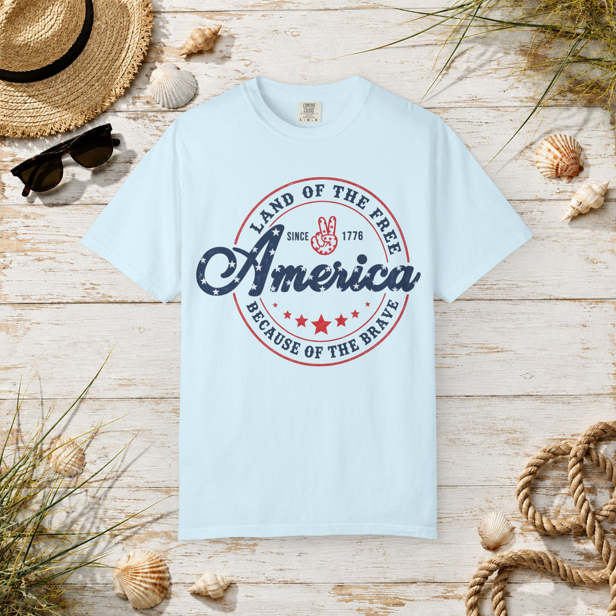 America Vintage Premium Seal T-Shirt — "Land of the Free, Because of the Brave"