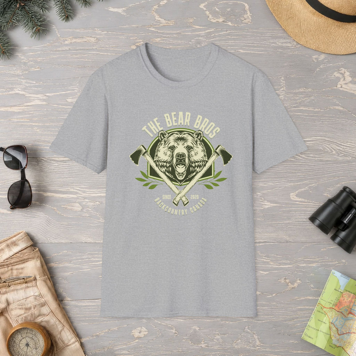 Bear Bros Axe T-Shirt — Vintage Grizzly Graphic Tee