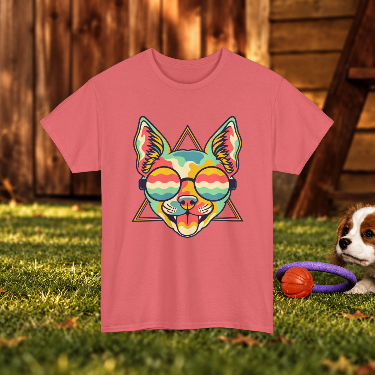 Chihuahua Sunglasses Tee — Colorful Retro Dog Graphic T-Shirt