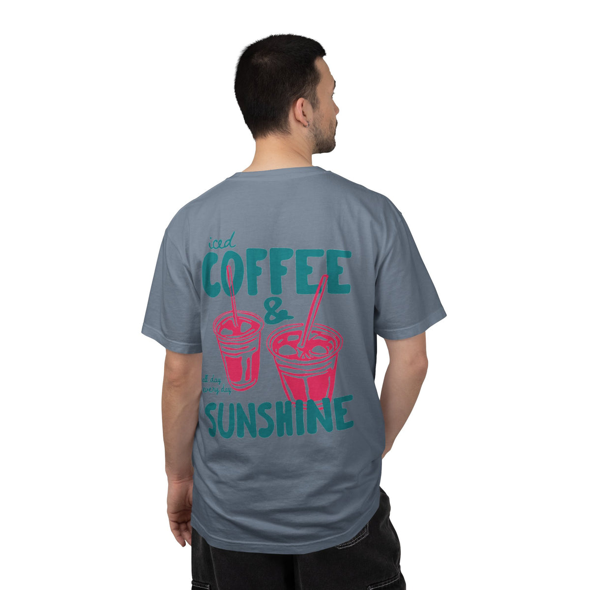 Iced Coffee & Sunshine T-Shirt — Retro Summer Coffee Graphic Tee