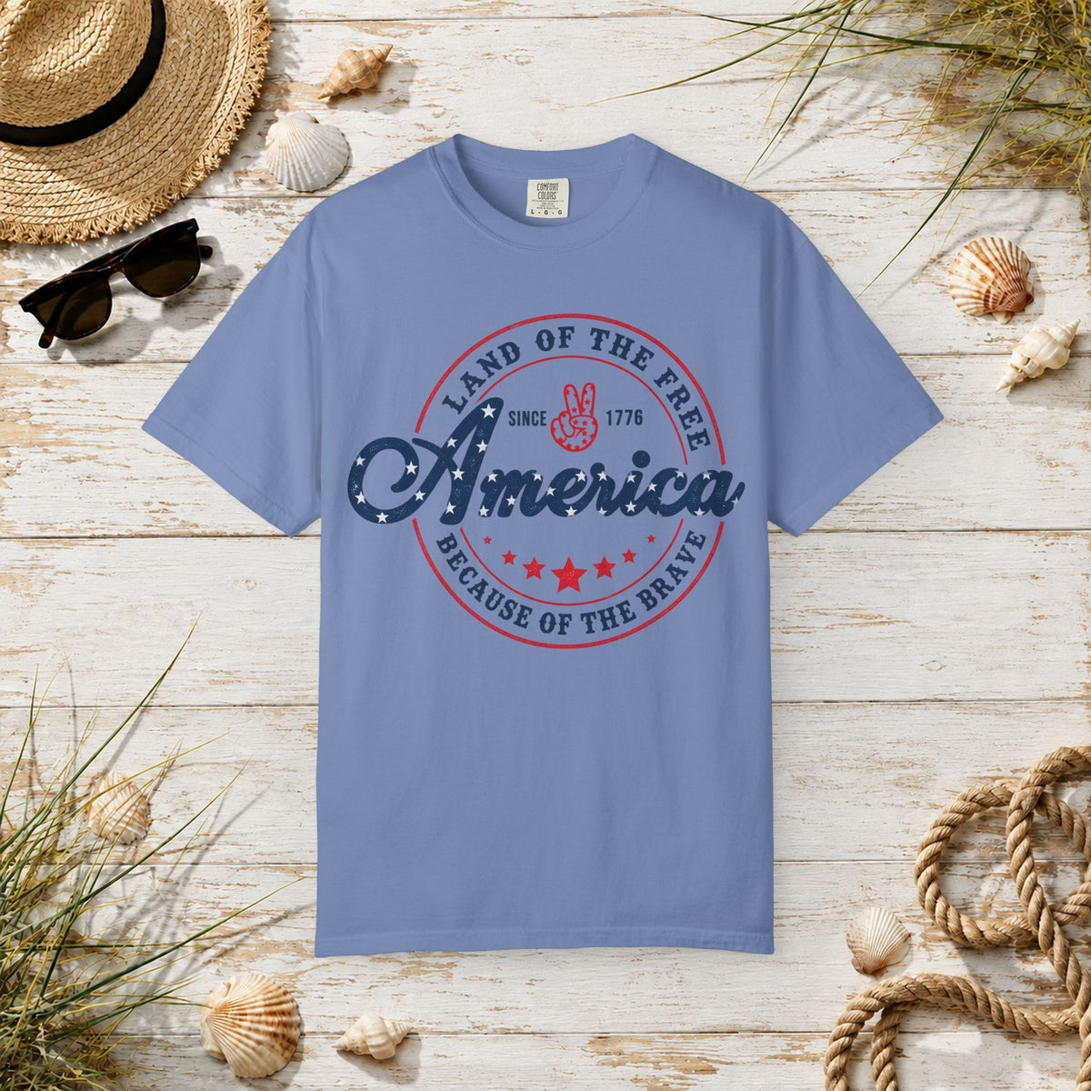 America Vintage Premium Seal T-Shirt — "Land of the Free, Because of the Brave"