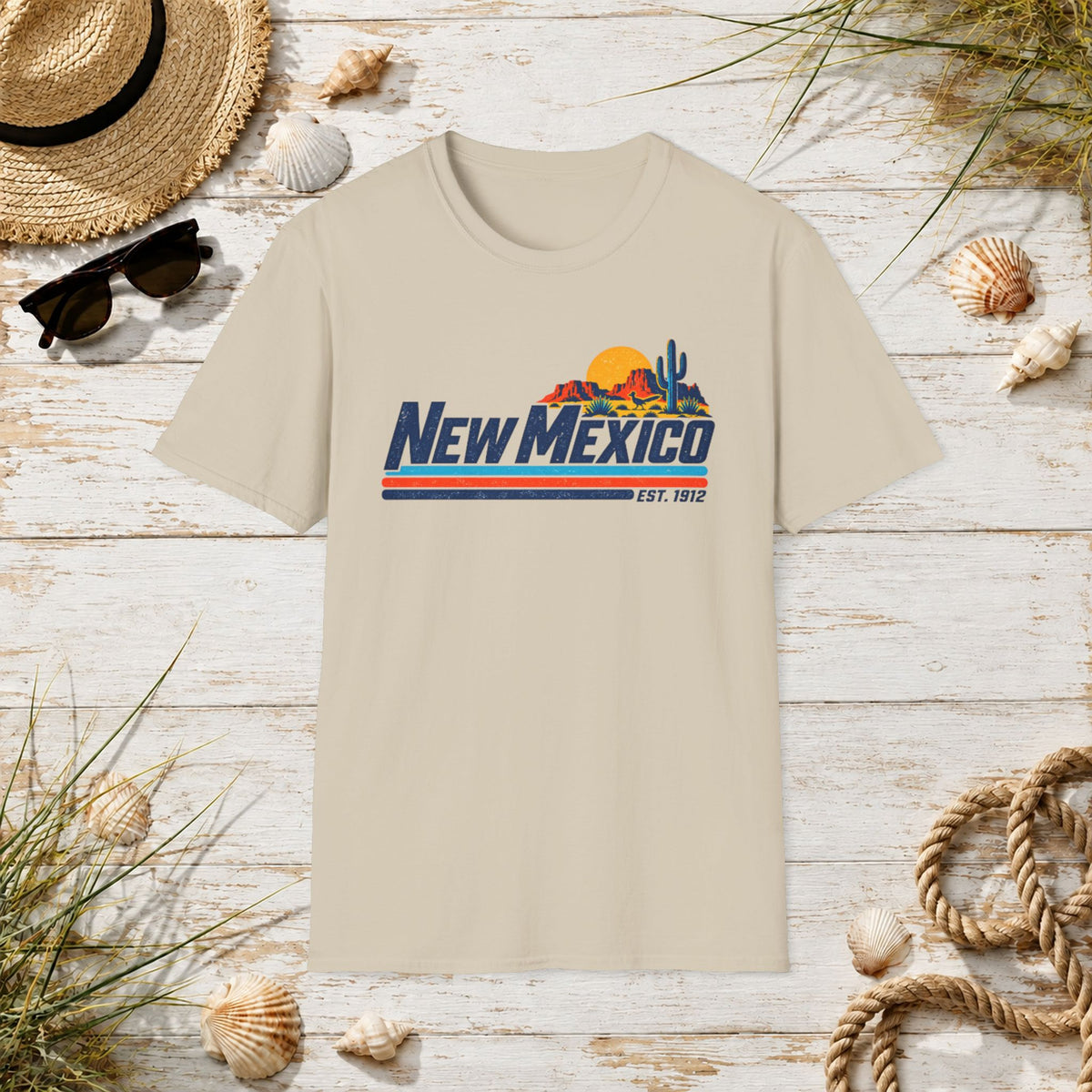 New Mexico Retro Sunset T-Shirt — Vintage Desert State Graphic Tee