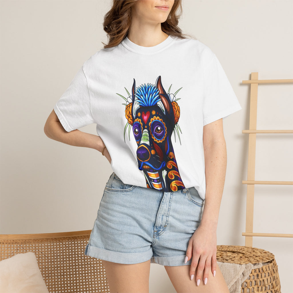 Doberman Día de los Muertos Graphic T-Shirt