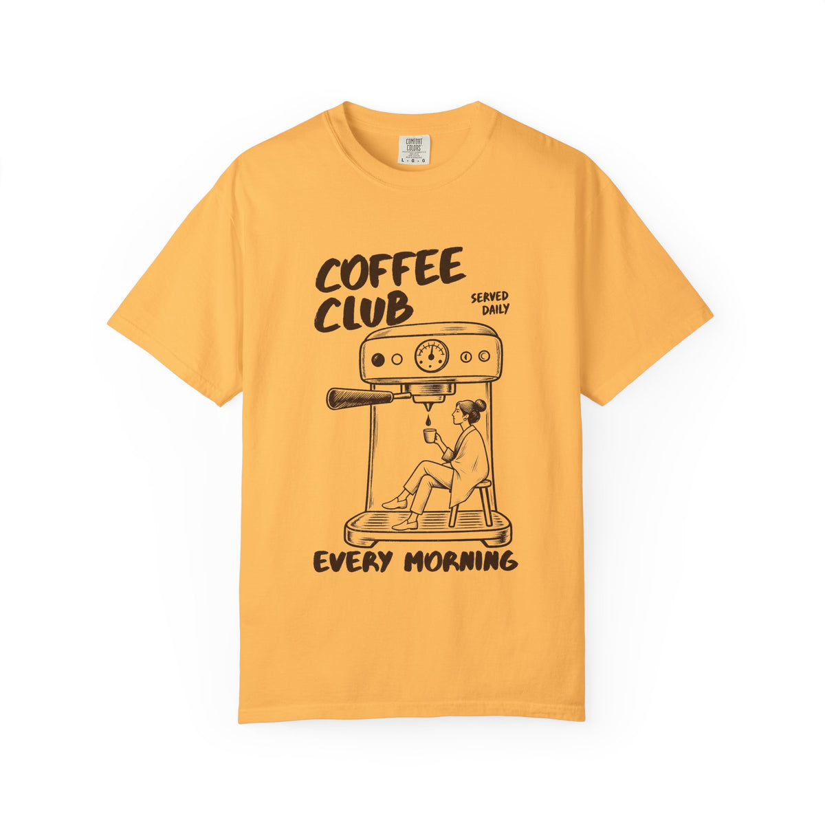 Coffee Club T-Shirt — 'Every Morning' Espresso Machine Graphic Tee