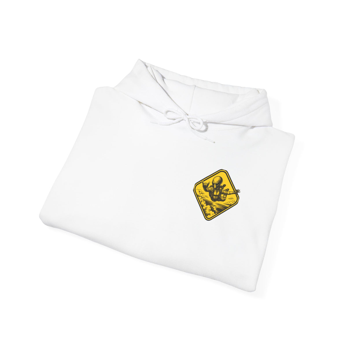 Yellow alien Graphic Hooded Sweatshirt