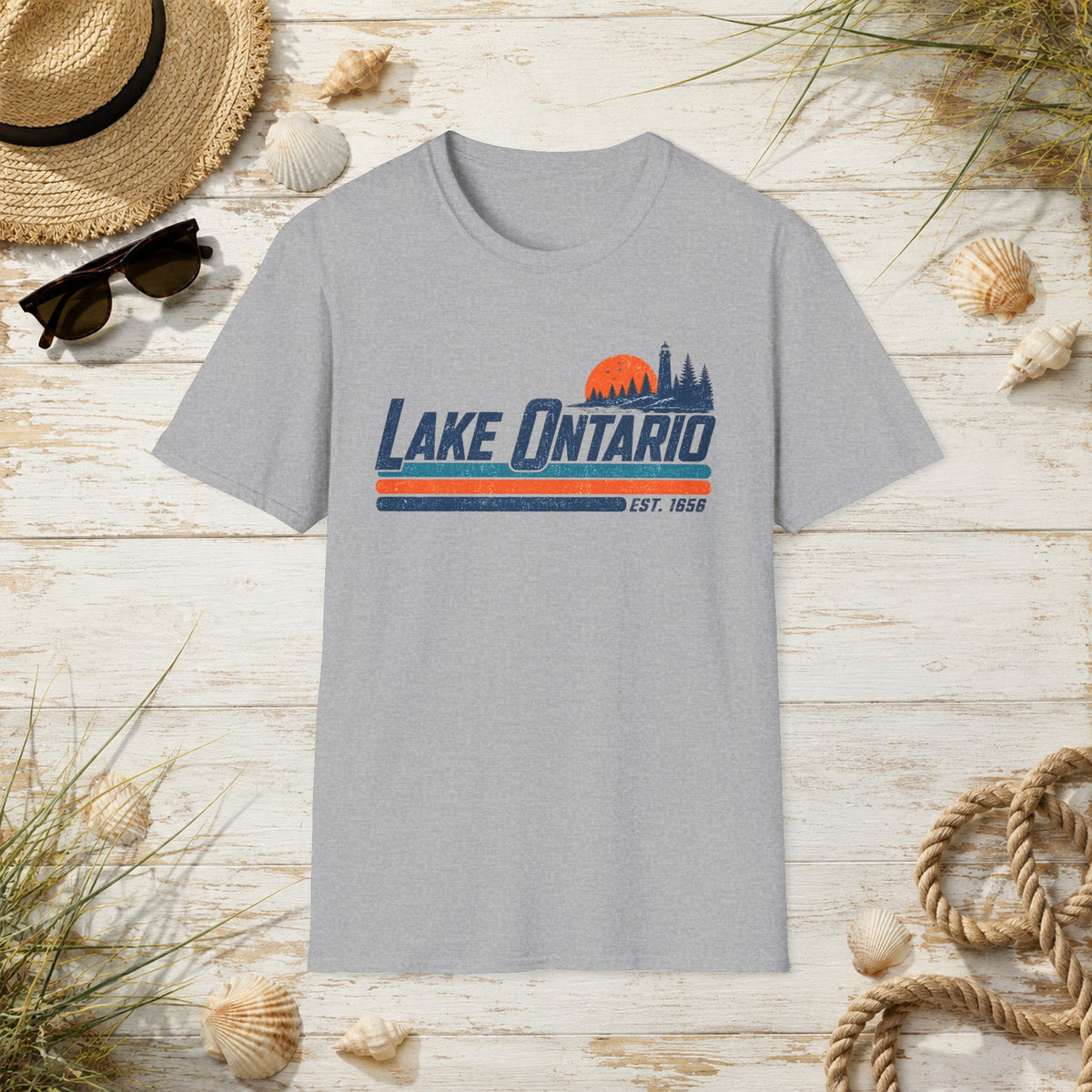 Lake Ontario Retro Stripe T-Shirt