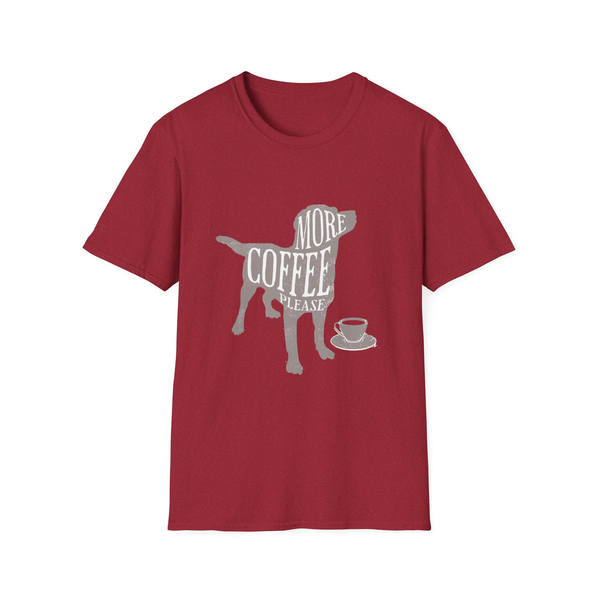 More Coffee Please Dog T‑Shirt — Cute Labrador Coffee Lover Tee