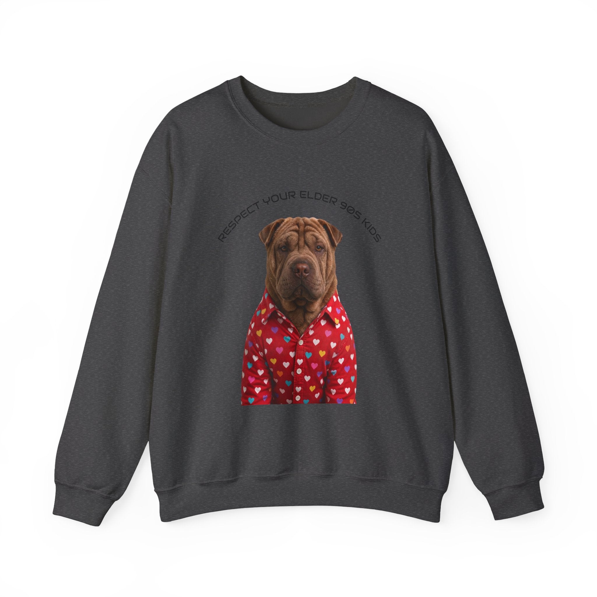Dog Lover Sweatshirt — 'Respect Your Elder' Shar-Pei Graphic Crewneck