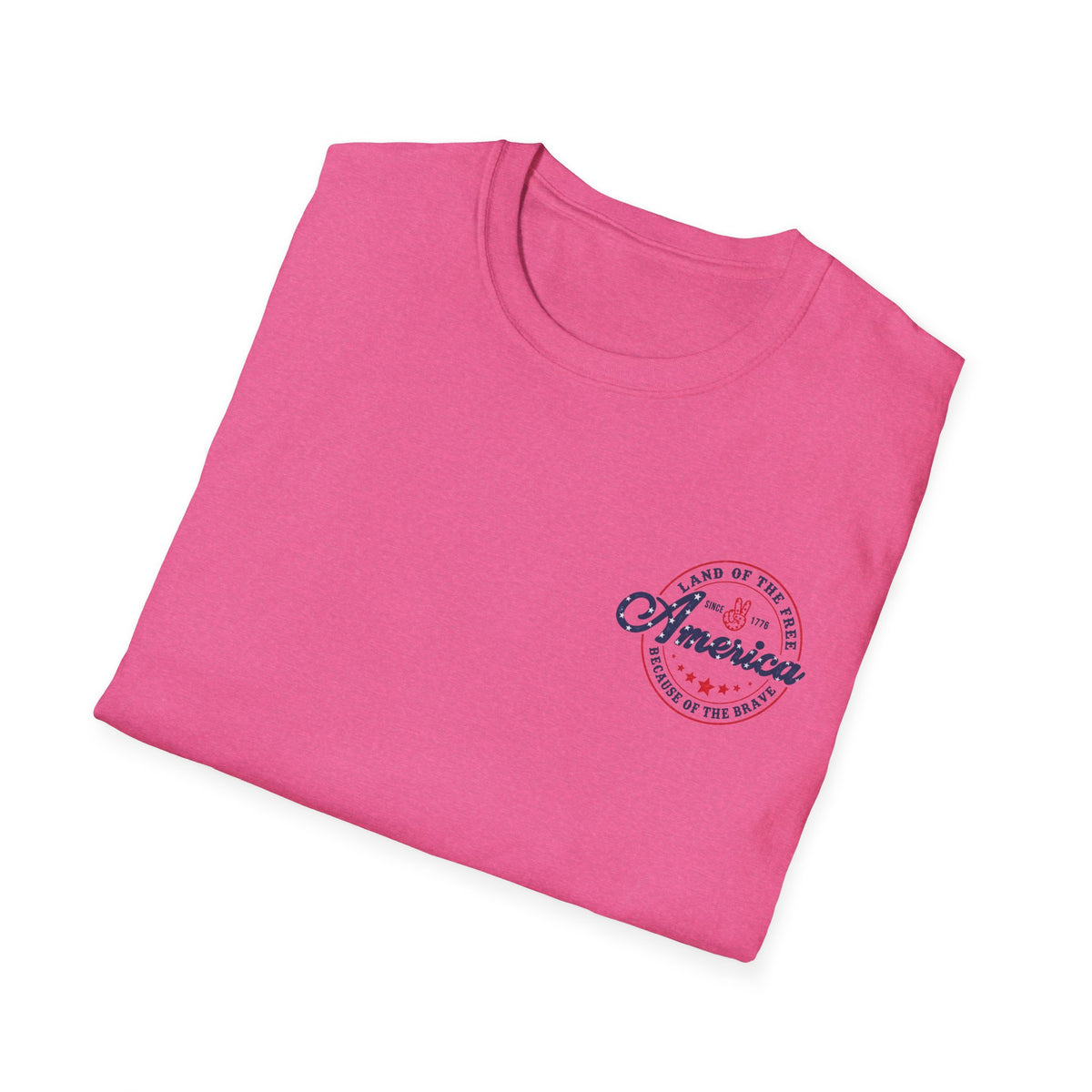 America Vintage Badge T-Shirt — "Land of the Free, Because of the Brave"