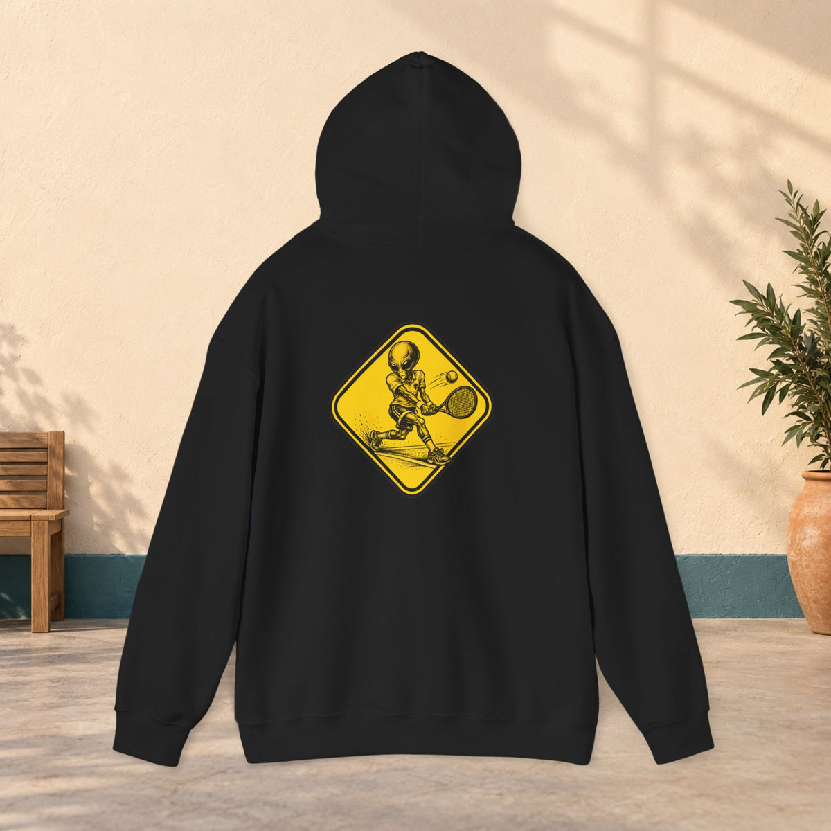 Tennis Player Warning Sign Hoodie