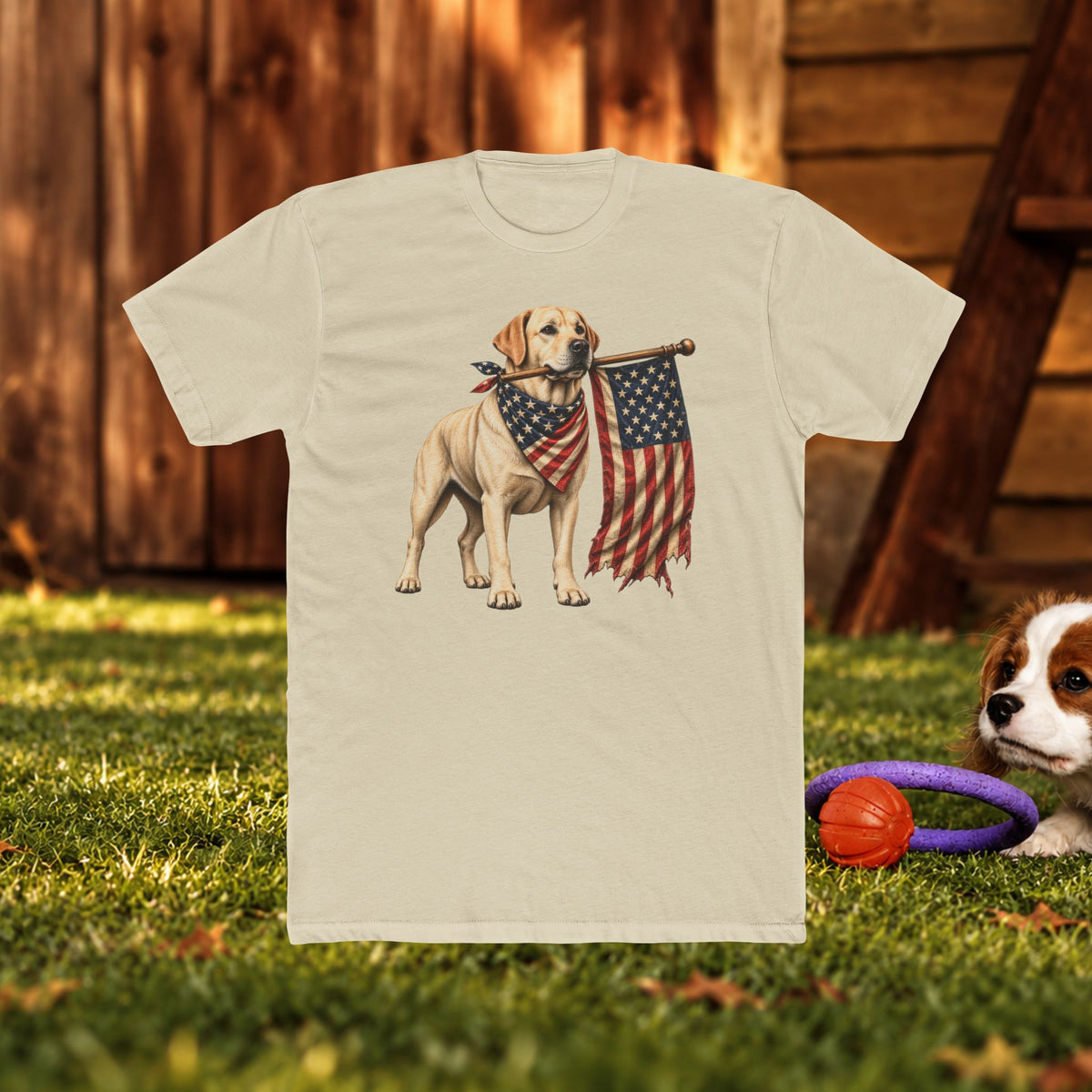 American Flag Labrador T-Shirt — Patriotic Dog Tee